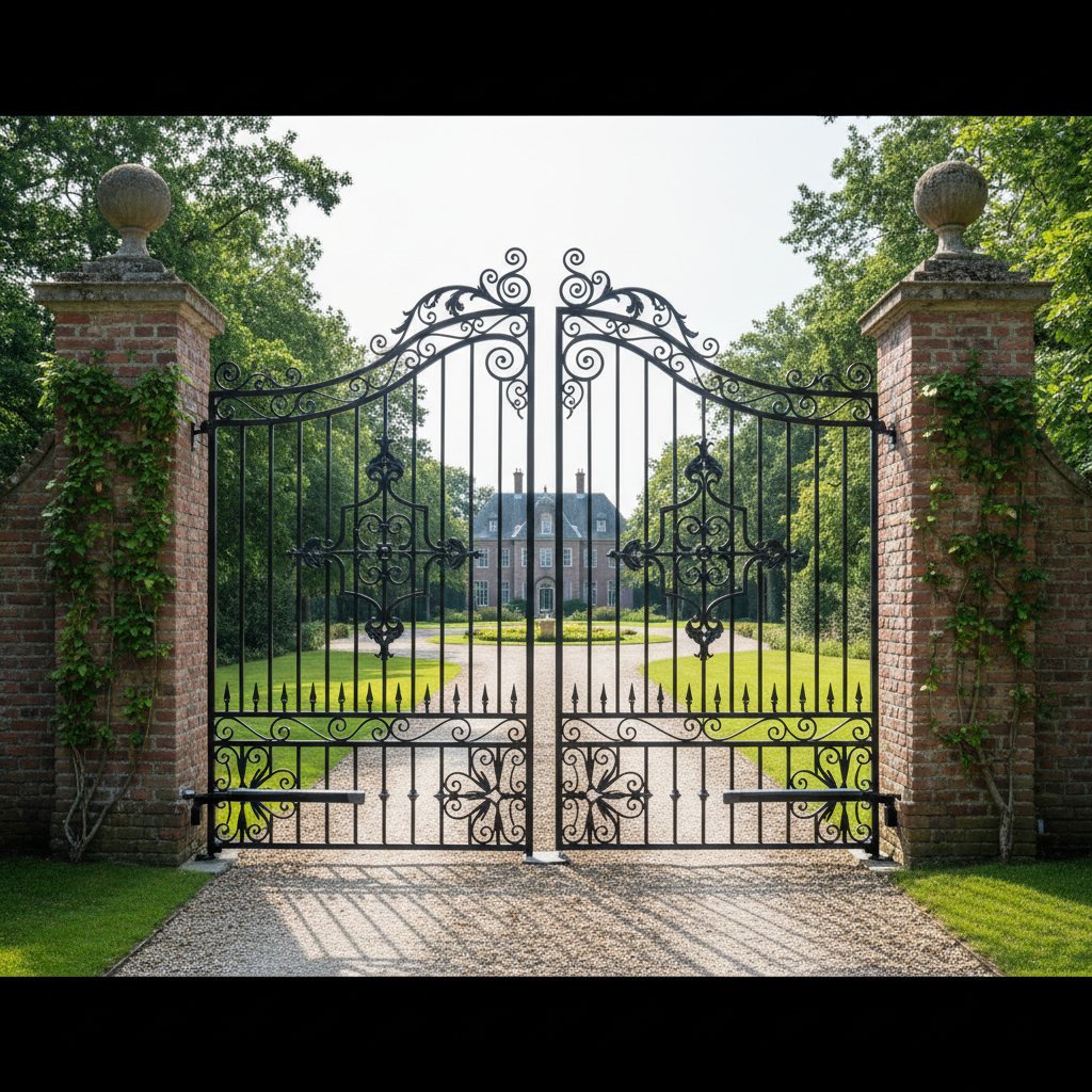 Villa sliding gate installation